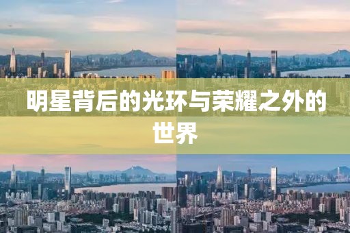 明星背后的光環(huán)與榮耀之外的世界