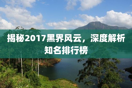 揭秘2017黑界風(fēng)云，深度解析知名排行榜