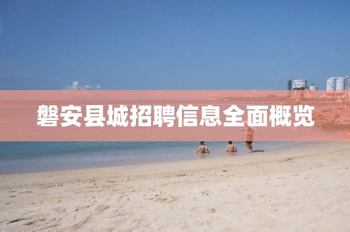 磐安縣城招聘信息全面概覽