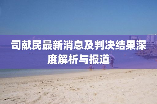 司獻(xiàn)民最新消息及判決結(jié)果深度解析與報(bào)道
