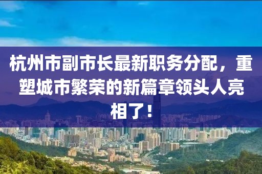 杭州市副市長最新職務(wù)分配，重塑城市繁榮的新篇章領(lǐng)頭人亮相了！