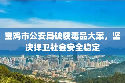 寶雞市公安局破獲毒品大案，堅決捍衛(wèi)社會安全穩(wěn)定