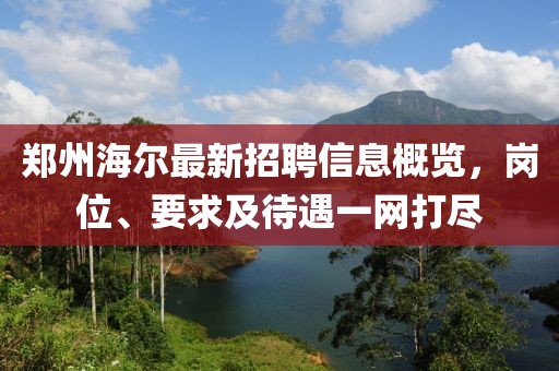 鄭州海爾最新招聘信息概覽，崗位、要求及待遇一網(wǎng)打盡