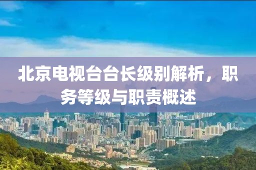 北京電視臺(tái)臺(tái)長(zhǎng)級(jí)別解析，職務(wù)等級(jí)與職責(zé)概述