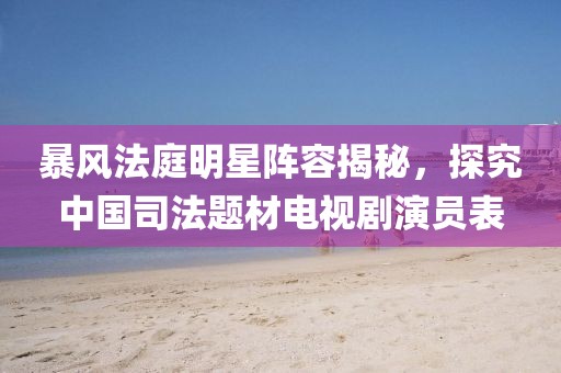 暴風(fēng)法庭明星陣容揭秘，探究中國司法題材電視劇演員表