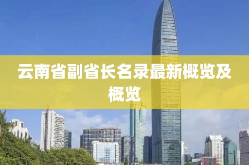 云南省副省長名錄最新概覽及概覽