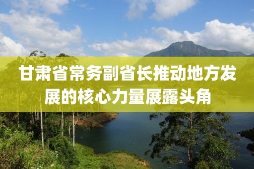 甘肅省常務(wù)副省長推動地方發(fā)展的核心力量展露頭角