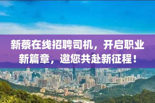 新蔡在線招聘司機(jī)，開(kāi)啟職業(yè)新篇章，邀您共赴新征程！