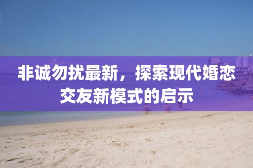 非誠勿擾最新，探索現(xiàn)代婚戀交友新模式的啟示