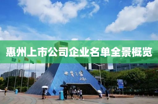 惠州上市公司企業(yè)名單全景概覽